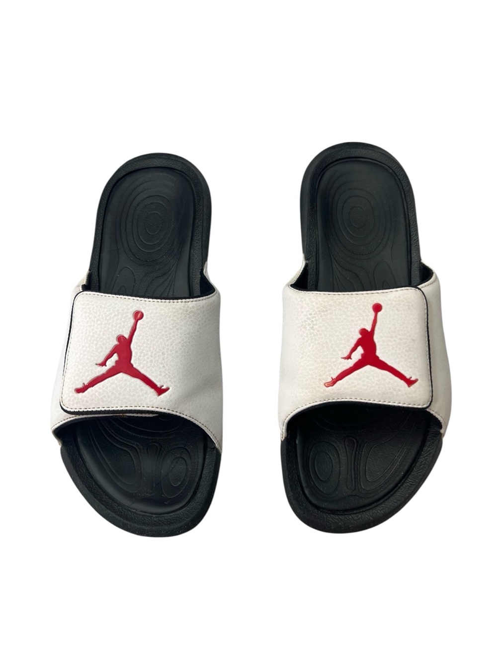 Jordan Air Jordan Hydro 6 Slides Jumpman White Gym Red Black 881473-101 Mens 9
